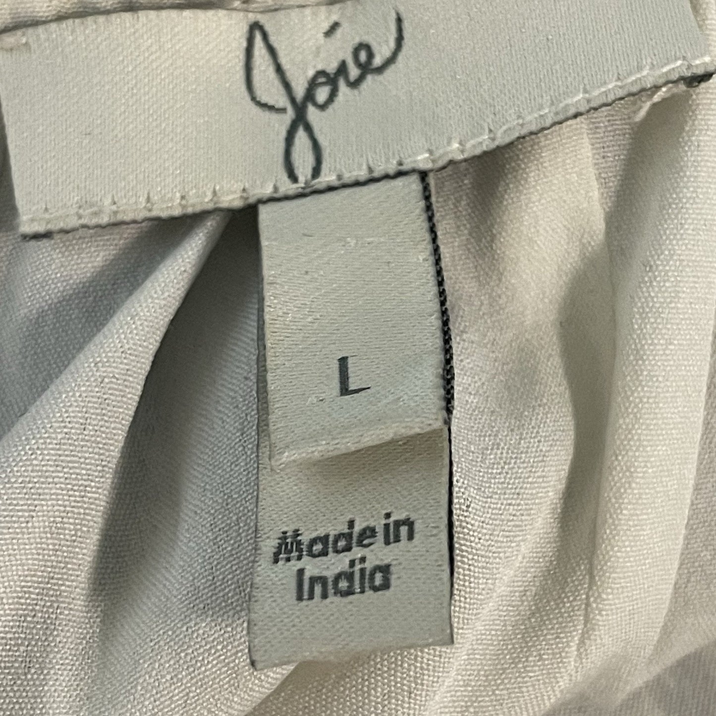 JOIE Blue & White Silk Chiffon Printed Side Slits Lined Maxi Dress Size Large L