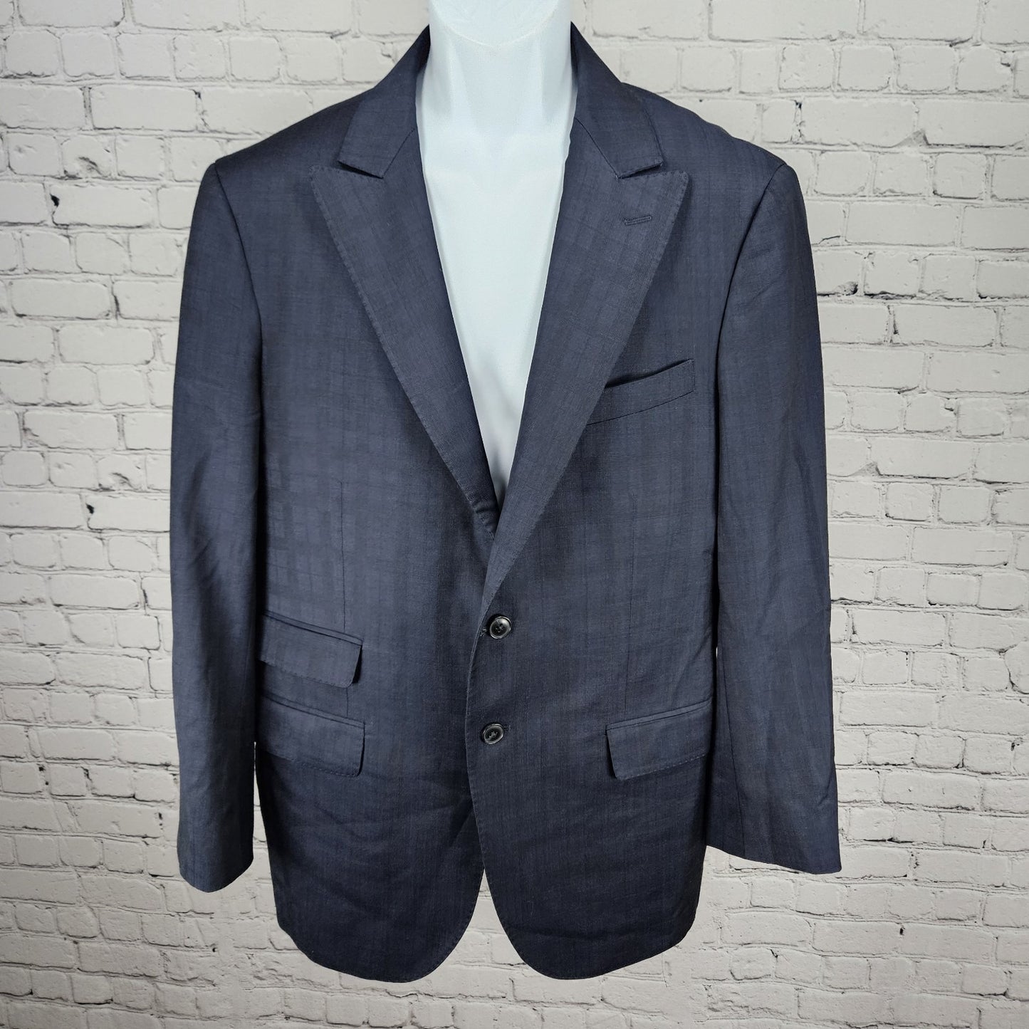 Jos A Bank Reserve Navy 100% Wool Savile Tailored Fit Peak Blazer Sport Coat 41R