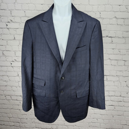 Jos A Bank Reserve Navy 100% Wool Savile Tailored Fit Peak Blazer Sport Coat 41R