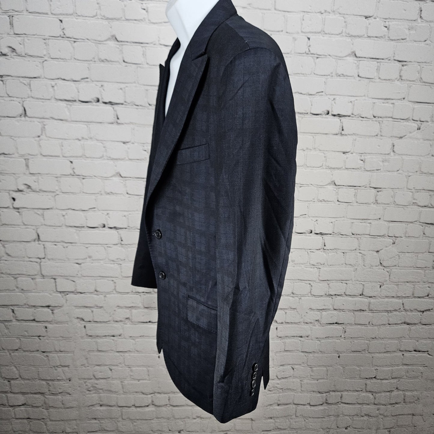 Jos A Bank Reserve Navy 100% Wool Savile Tailored Fit Peak Blazer Sport Coat 41R