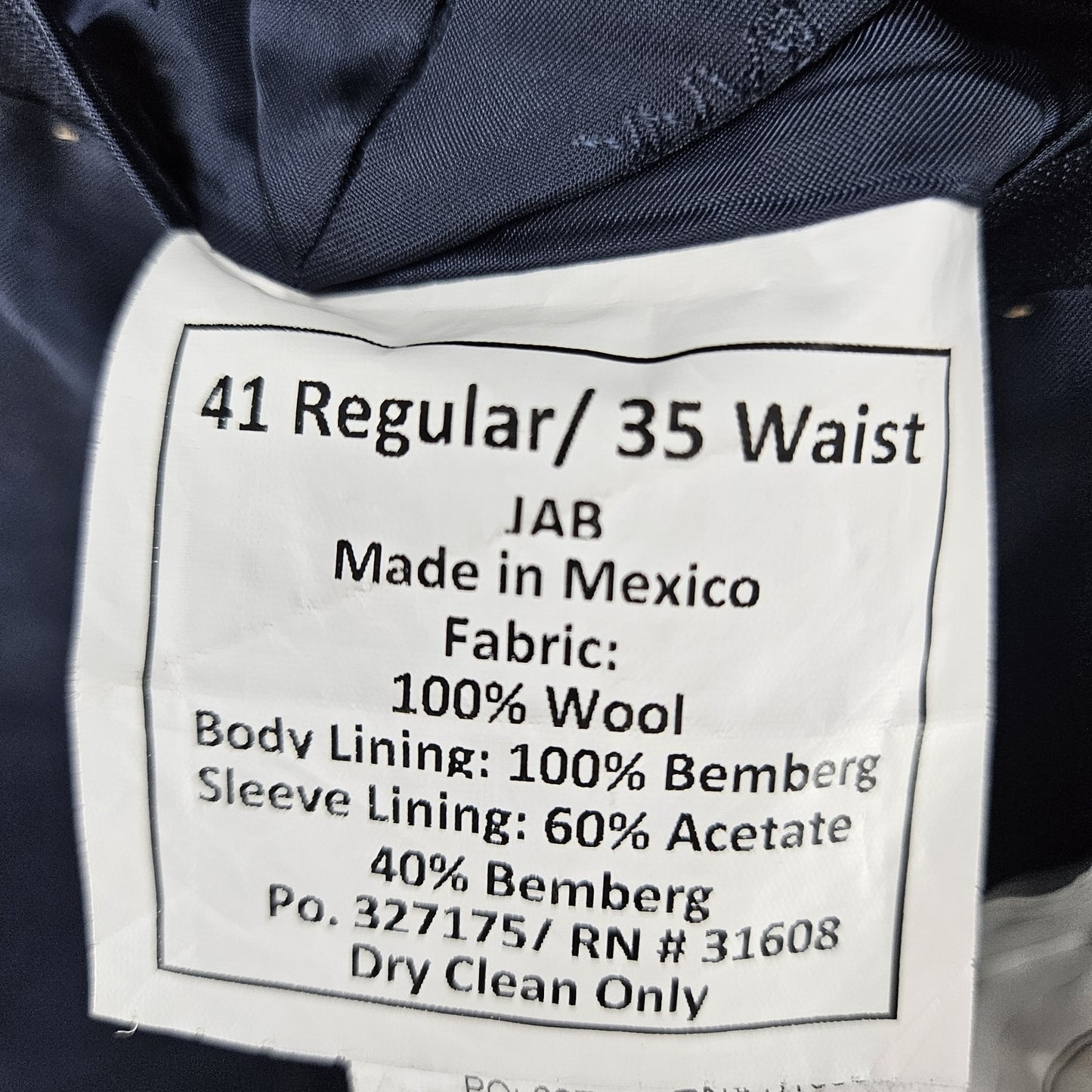Jos A Bank Reserve Navy 100% Wool Savile Tailored Fit Peak Blazer Sport Coat 41R