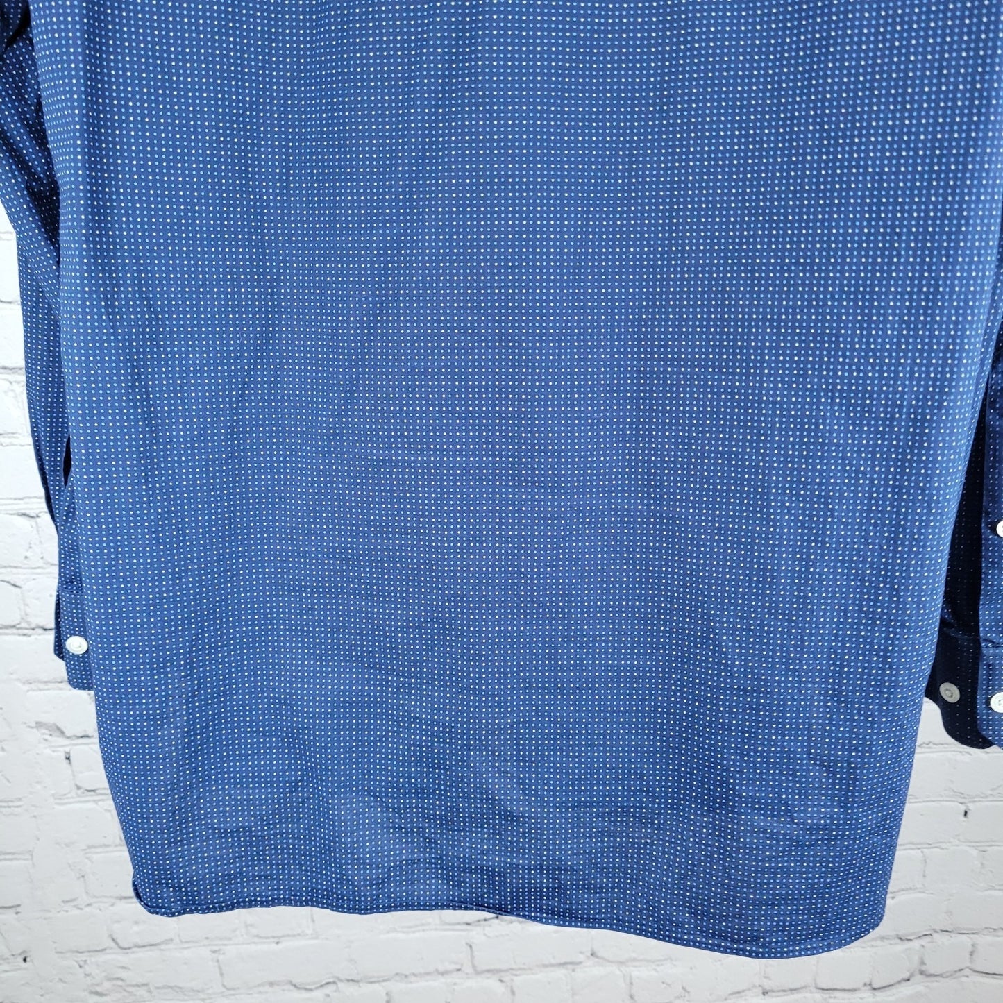 Bonobos Blue Dotted Stretch Slim Fit Button Up Long Sleeve Shirt Size 17.5 35
