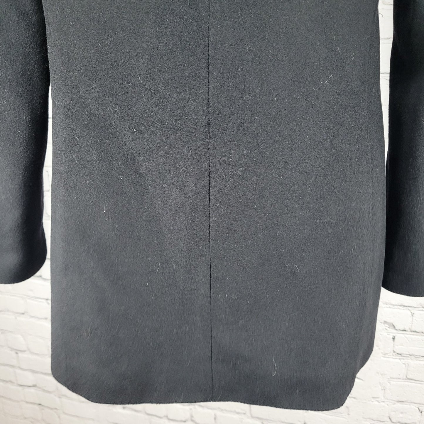 Zara Woman Black Wool Blend Double Breasted Peak Blazer Jacket Pea Coat Small S