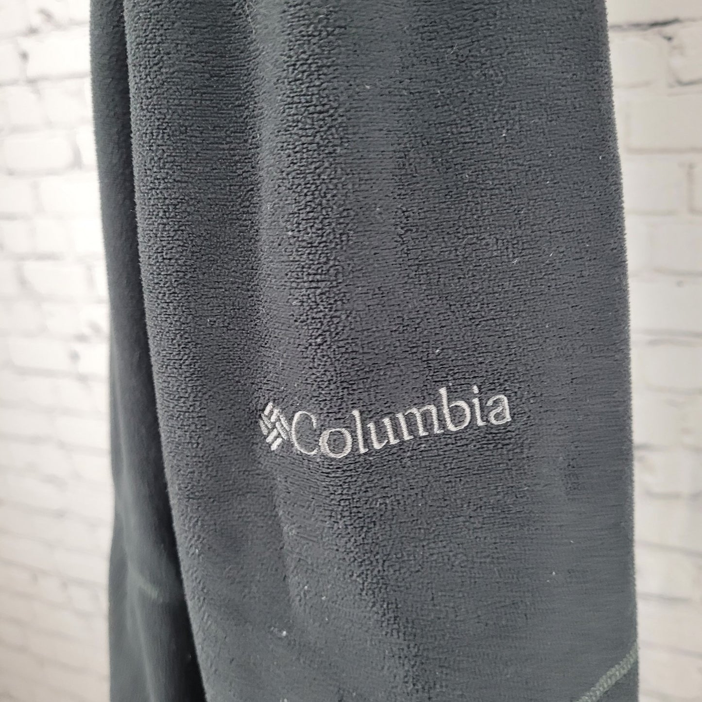 Columbia Black Fleece Full Zip Mock Neck Pockets Long Sleeve Jacket Size XL
