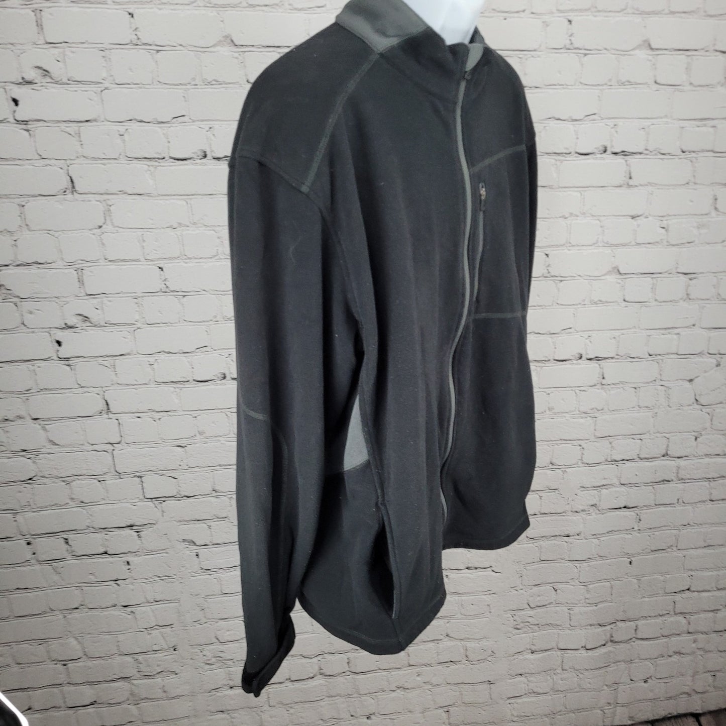 Columbia Black Fleece Full Zip Mock Neck Pockets Long Sleeve Jacket Size XL
