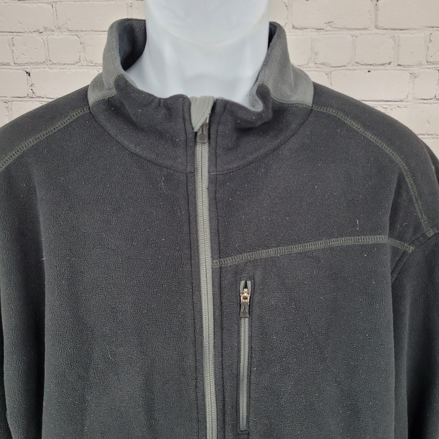 Columbia Black Fleece Full Zip Mock Neck Pockets Long Sleeve Jacket Size XL