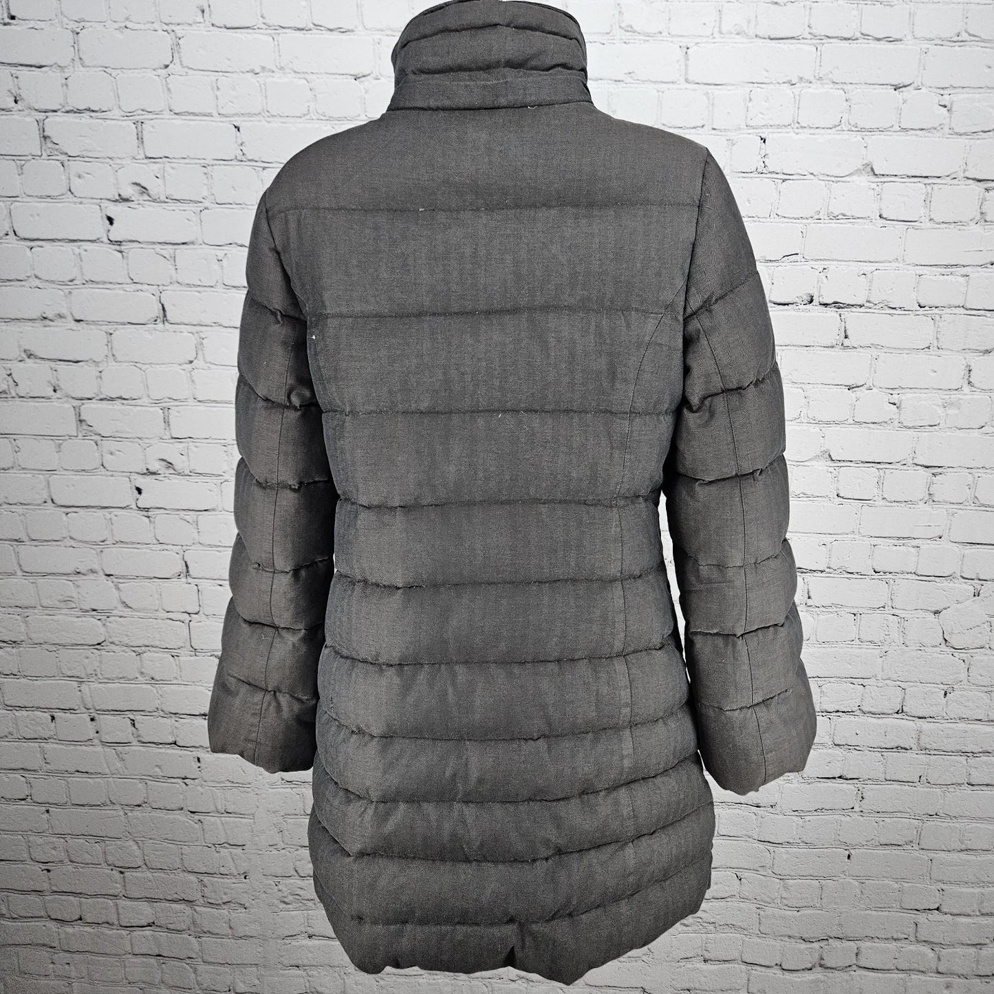 Soia & Kyo Brown Down Feather Insulated Zip Snap Puffer Jacket Coat XS