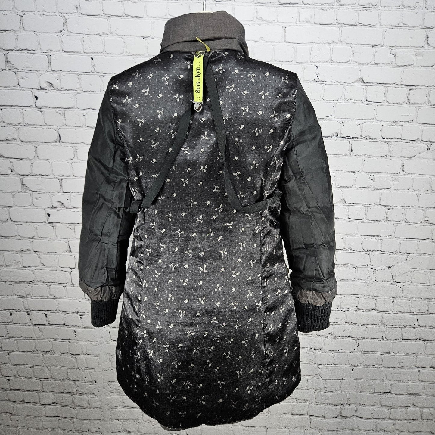 Soia & Kyo Brown Down Feather Insulated Zip Snap Puffer Jacket Coat XS