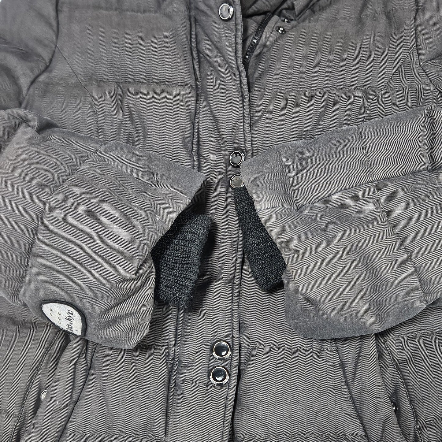 Soia & Kyo Brown Down Feather Insulated Zip Snap Puffer Jacket Coat XS