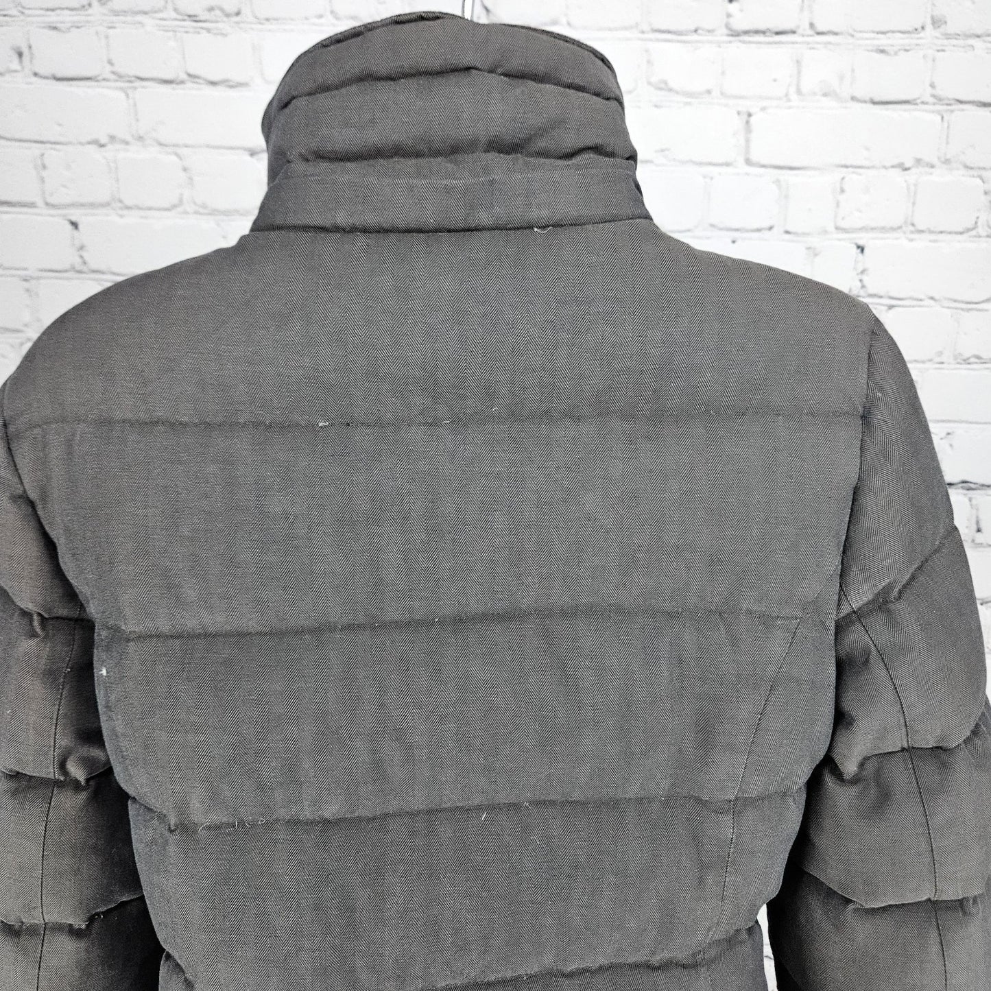 Soia & Kyo Brown Down Feather Insulated Zip Snap Puffer Jacket Coat XS