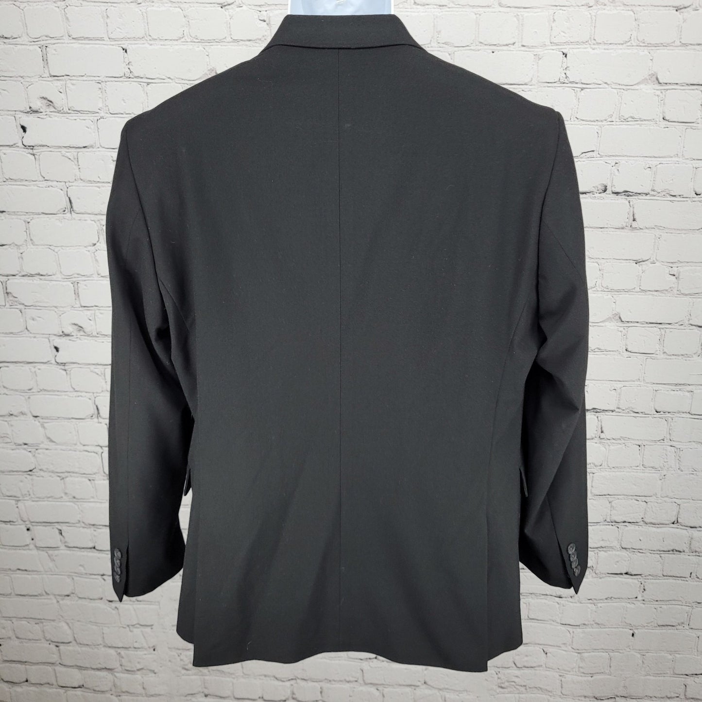 J. Ferrar Black Super Slim Stretch 2 Button Notch Blazer Sport Coat Size 44R