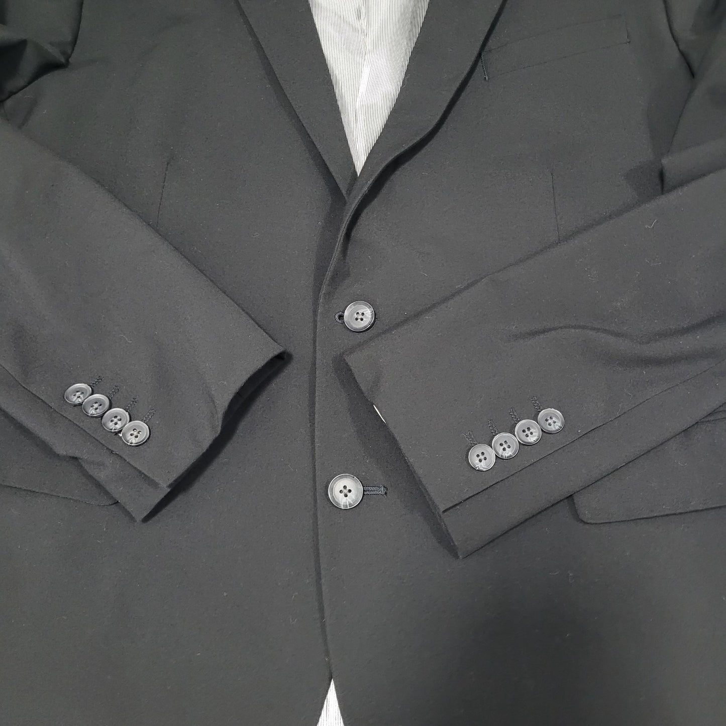J. Ferrar Black Super Slim Stretch 2 Button Notch Blazer Sport Coat Size 44R