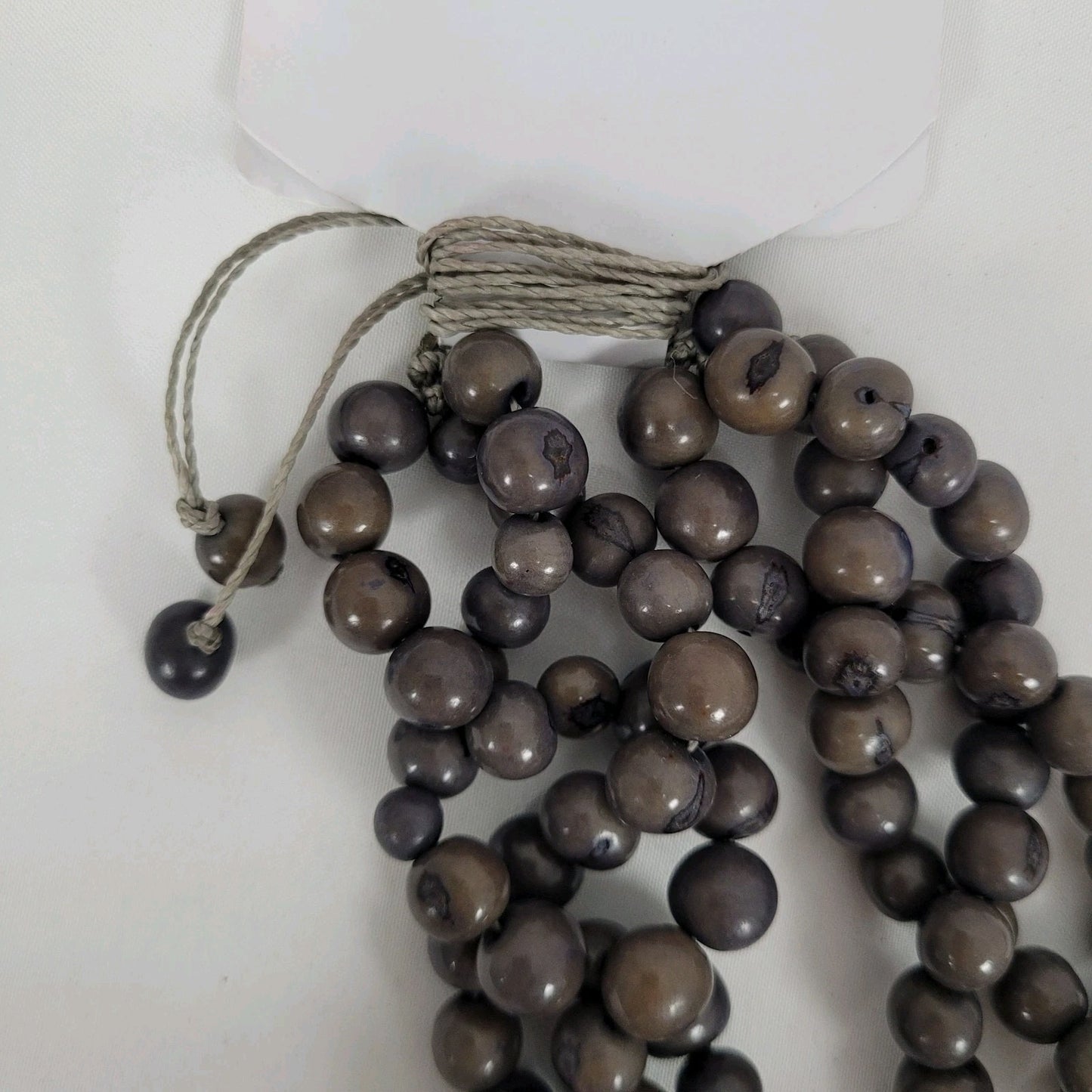 NWT One Market Grey Brown Beaded Necklace Boho Handmade MSRP $30