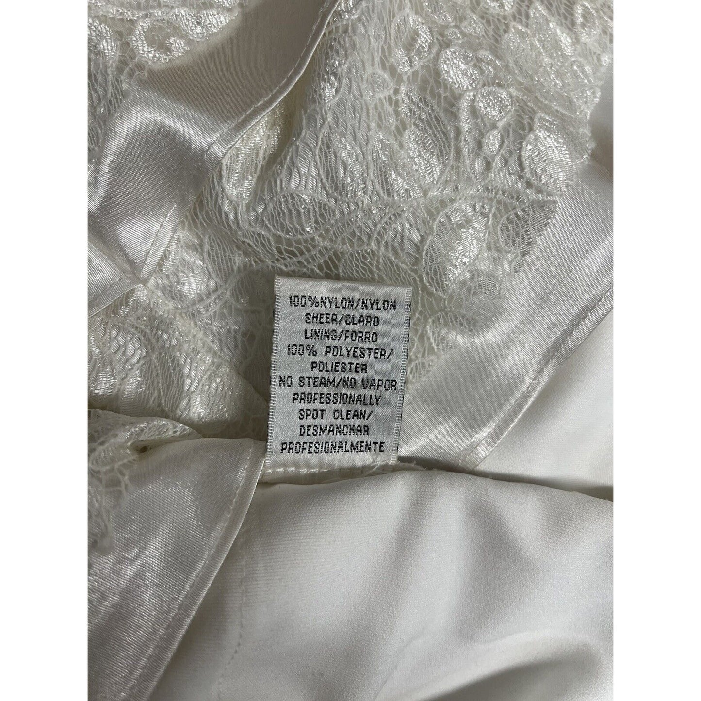 Vintage J.R. Nites By Carol Lin White Tiered Blouse Jeweled Chiffon Blouse 6