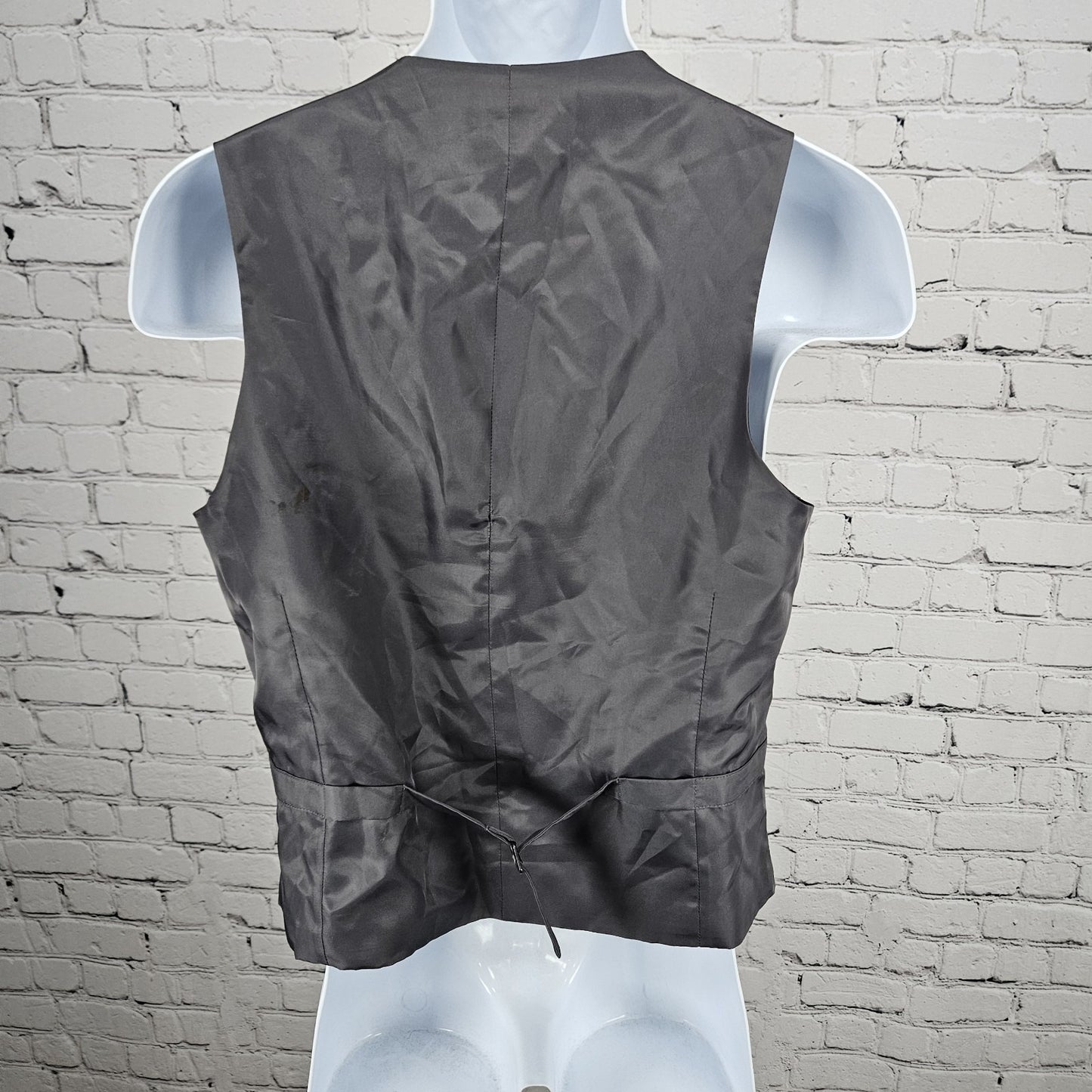 J. Ferrar JF Grey Slim Stretch 5 Button Lined Suit Vest Waistcoat Small S