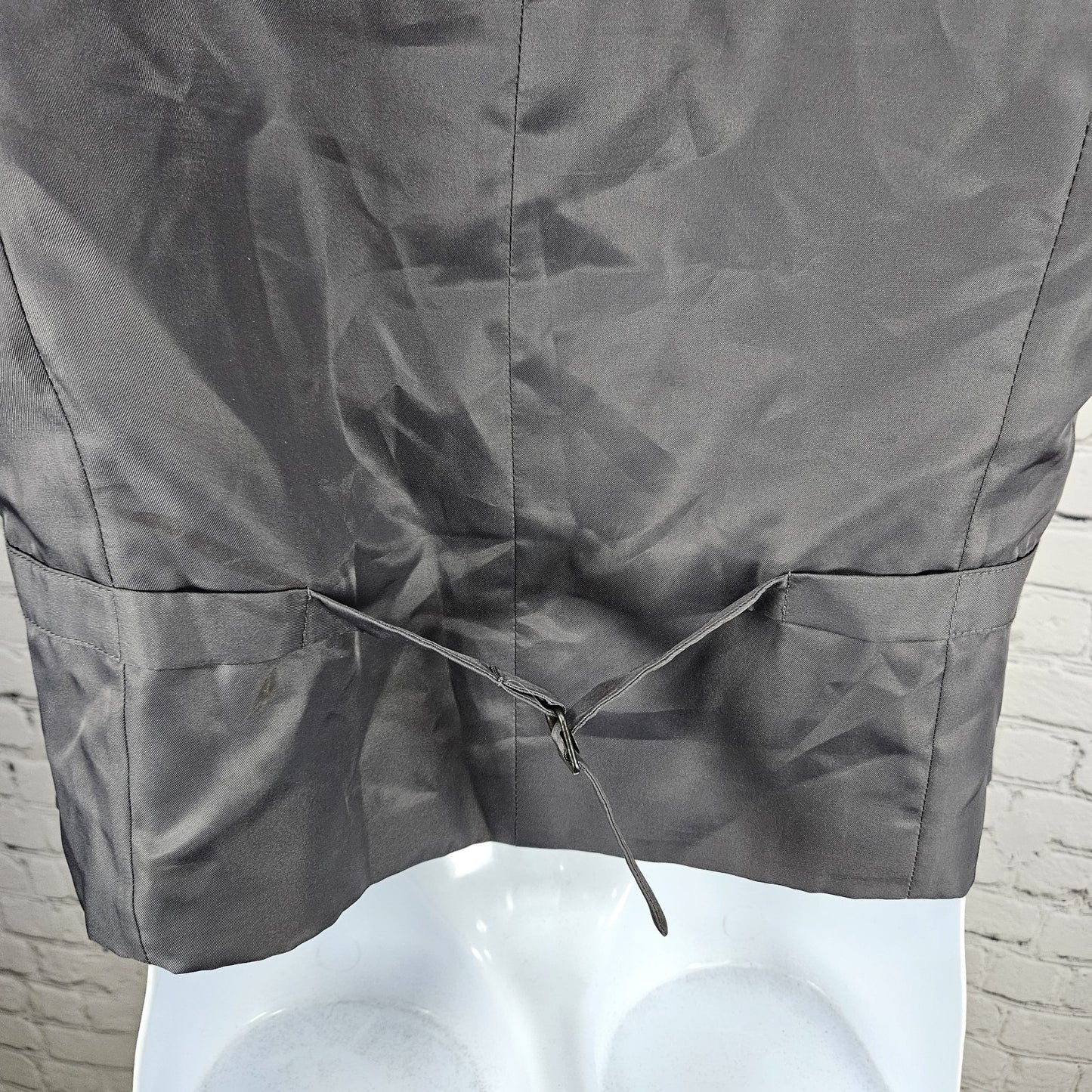 J. Ferrar JF Grey Slim Stretch 5 Button Lined Suit Vest Waistcoat Small S