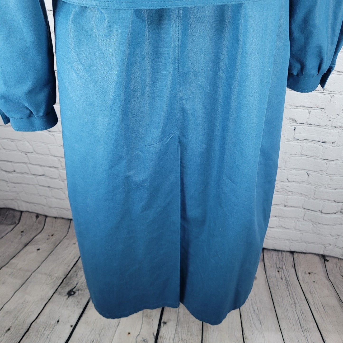 VTG London Fog Maincoats Blue Belt Thinsulate Zip Liner Overcoat Trench USA 14R