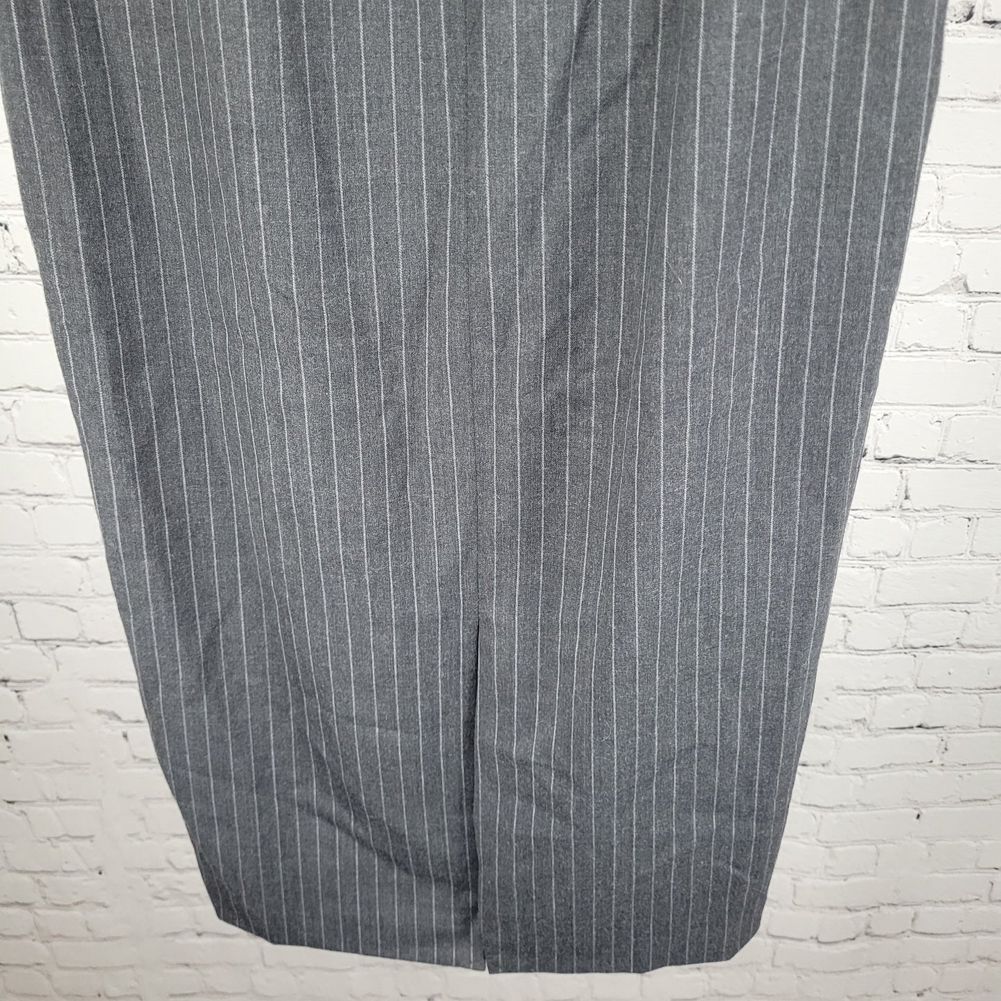 VTG NWT Laura Scott Gunmetal Grey Wool Blend Pinstriped Lined Skirt Size 6P