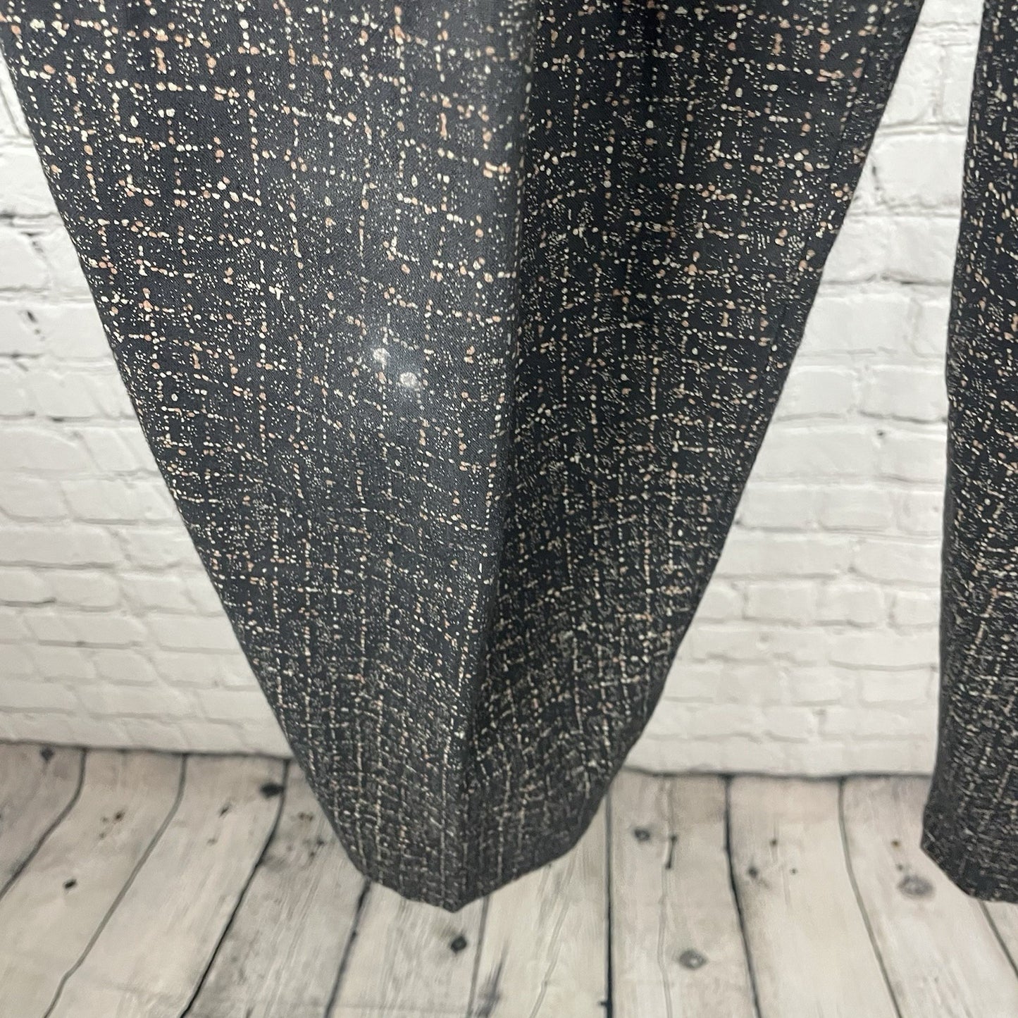 VTG By Choice Black Speckled Pleated Tapered High Rise Pants USA Size 7 (25x29)