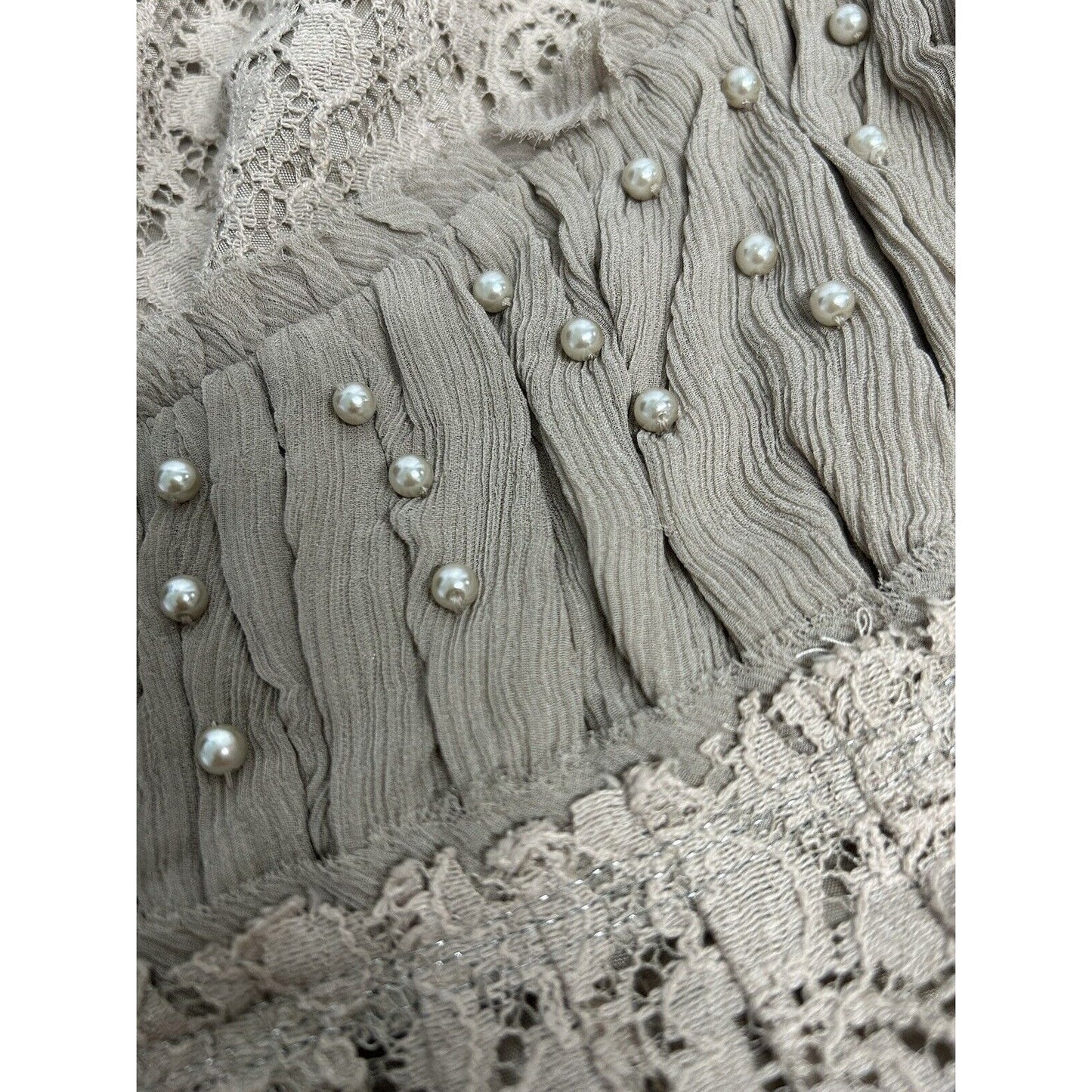 Intuitions Brown Floral Silk Blend Adjustable Spaghetti Strap Beaded Dress 4
