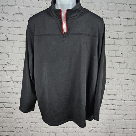 Spyder Active Black ProWeb 1/4 Zip Pullover Lightweight Jacket Large *zipper