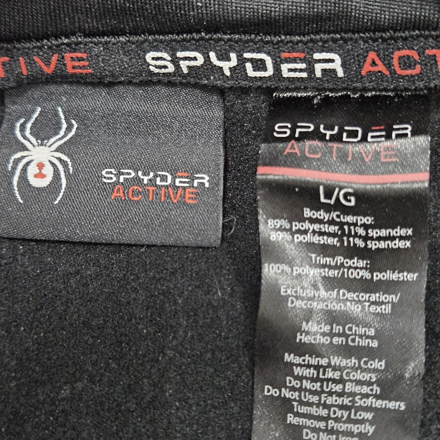 Spyder Active Black ProWeb 1/4 Zip Pullover Lightweight Jacket Large *zipper