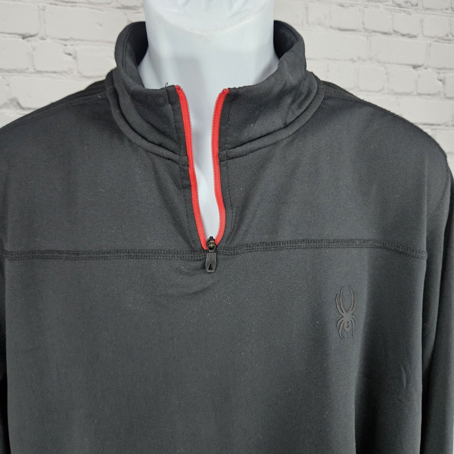 Spyder Active Black ProWeb 1/4 Zip Pullover Lightweight Jacket Large *zipper