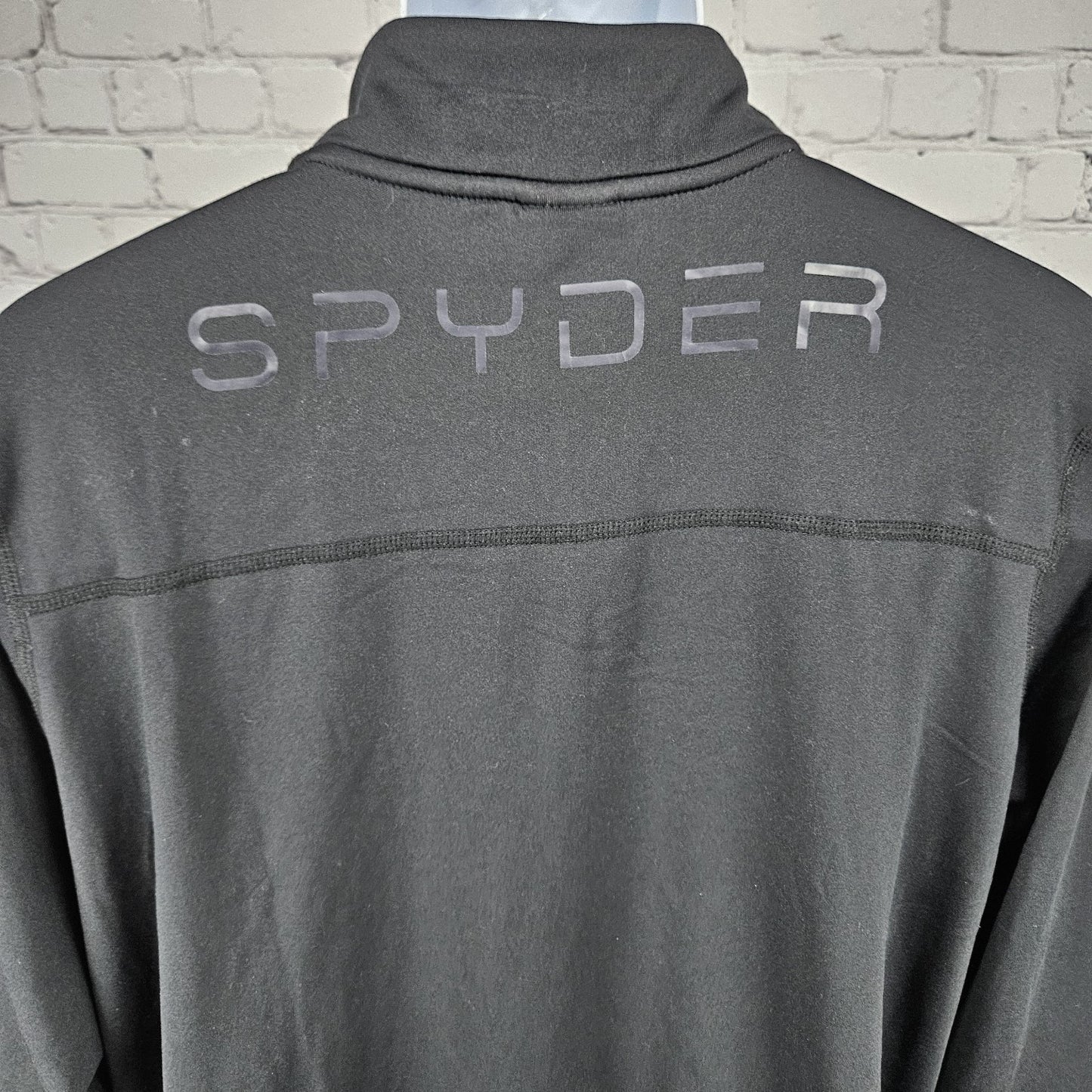 Spyder Active Black ProWeb 1/4 Zip Pullover Lightweight Jacket Large *zipper