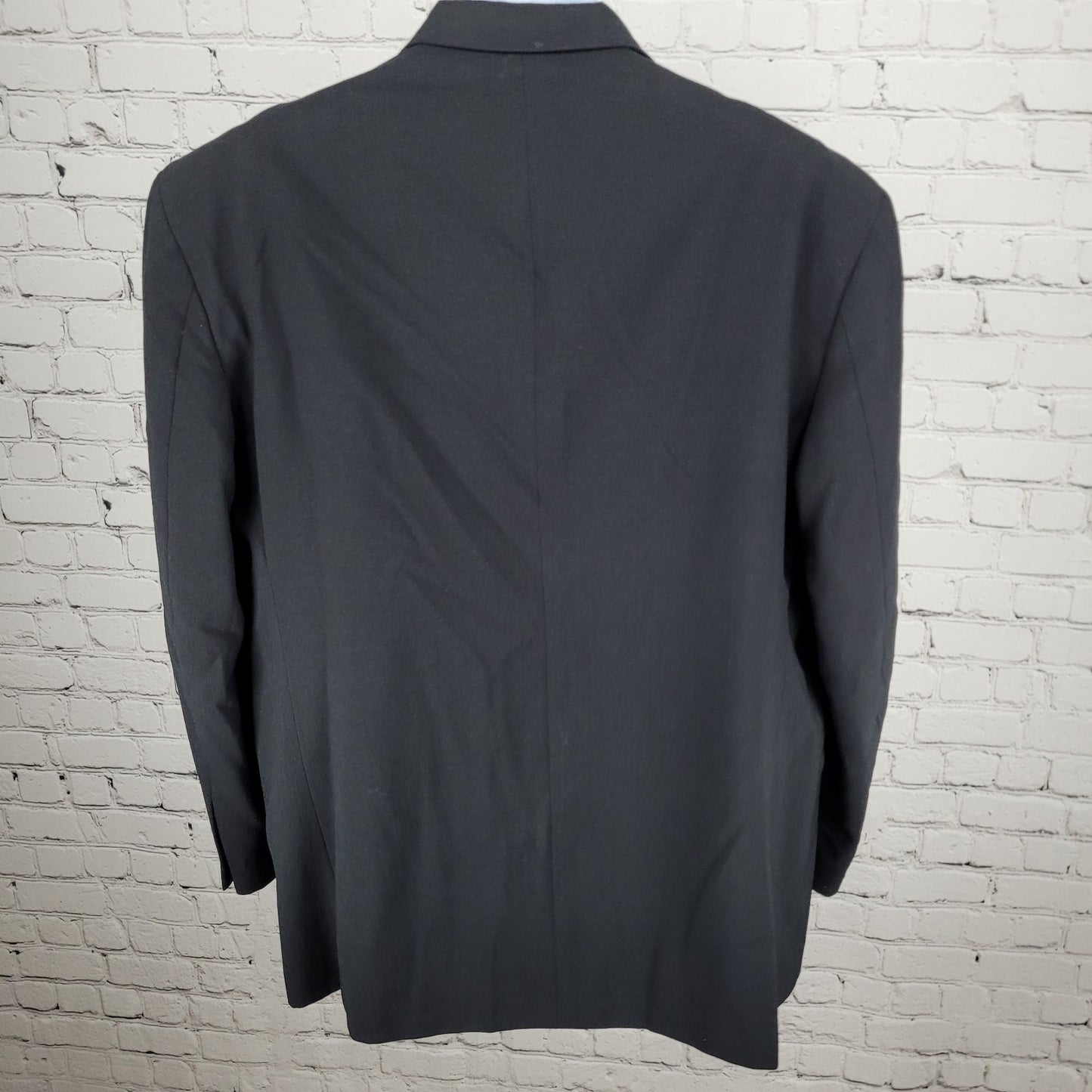 Oscar De La Renta Hand Tailored Black Double Breasted Peak Blazer Suit Jacket 44