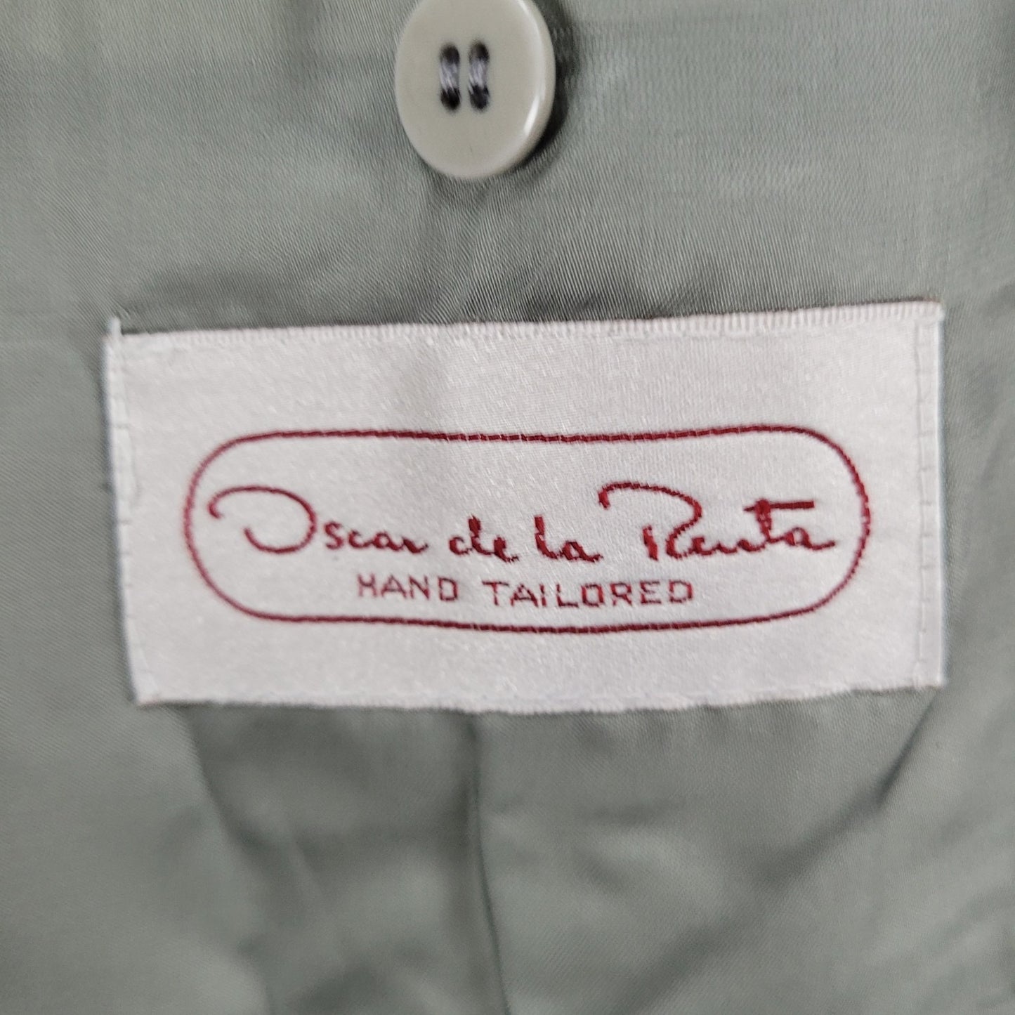 Oscar De La Renta Hand Tailored Black Double Breasted Peak Blazer Suit Jacket 44