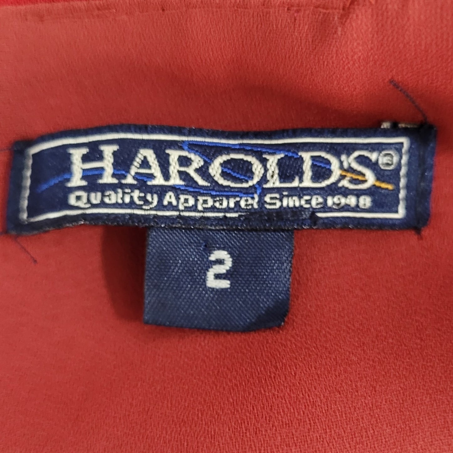 VTG Harold's Red Sleeveless Front Slit Maxi Sheath Dress USA Made Size 2