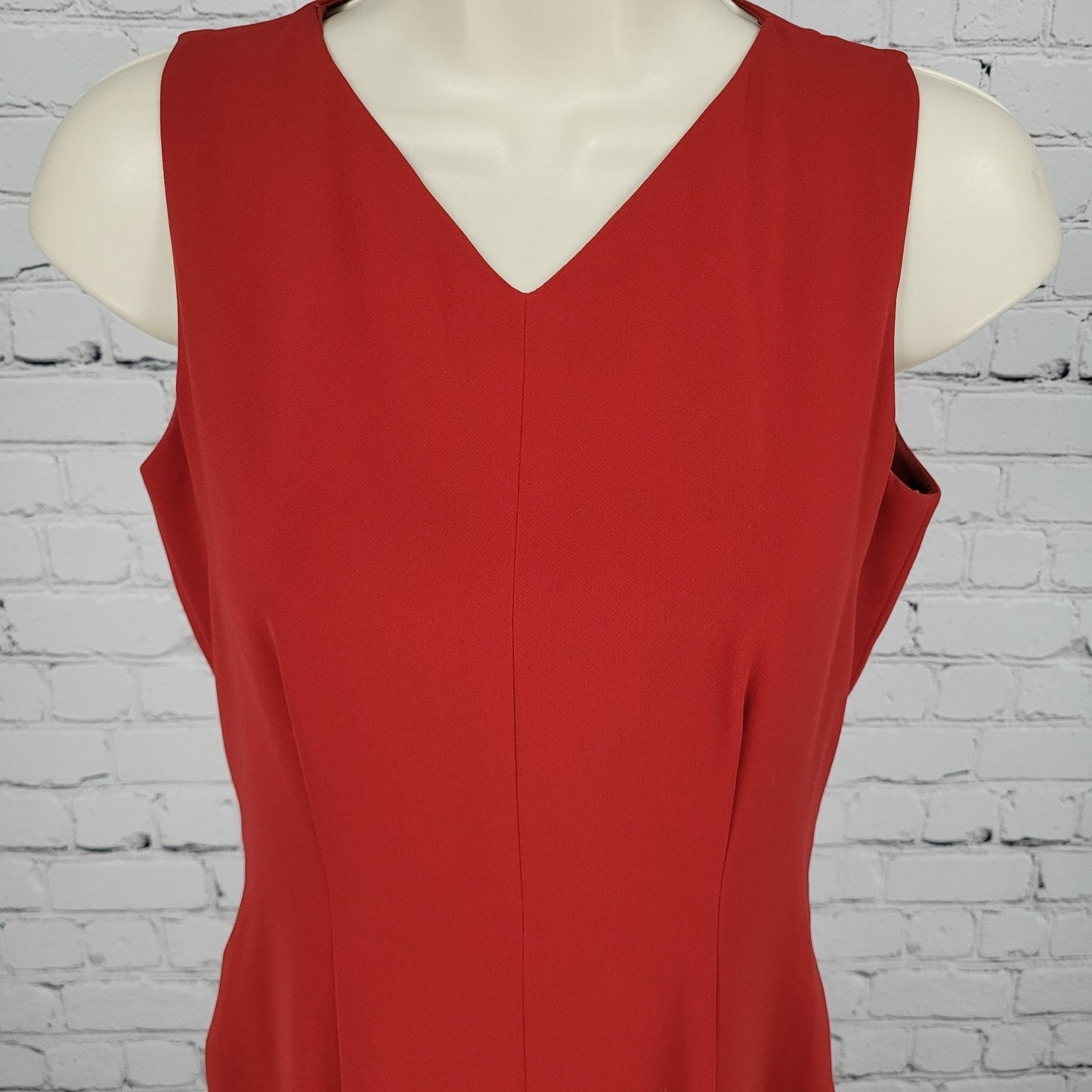 VTG Harold's Red Sleeveless Front Slit Maxi Sheath Dress USA Made Size 2
