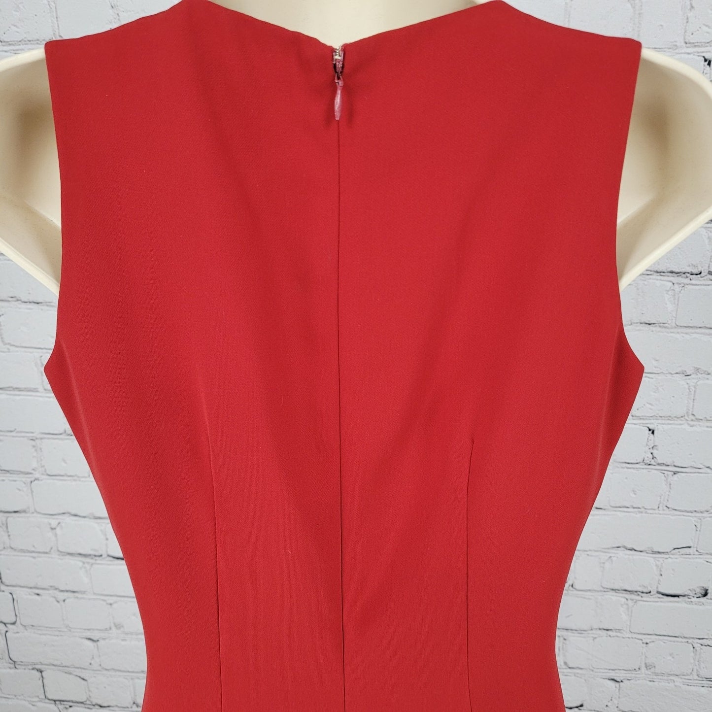 VTG Harold's Red Sleeveless Front Slit Maxi Sheath Dress USA Made Size 2