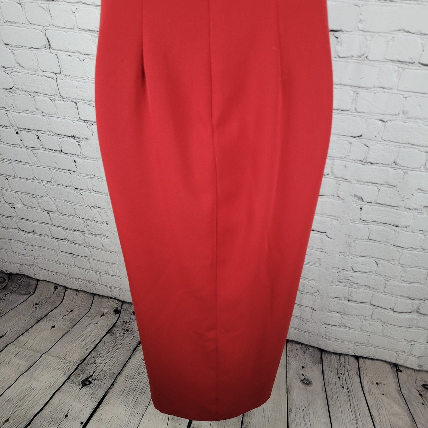 VTG Harold's Red Sleeveless Front Slit Maxi Sheath Dress USA Made Size 2
