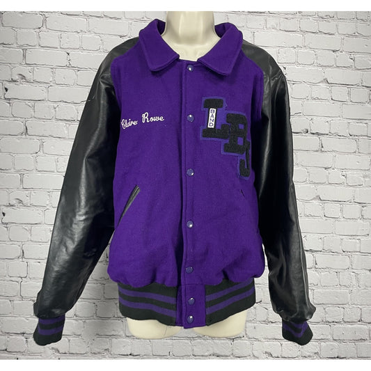 VTG Awards USA Purple Wool Snap Button Retro Varsity Band Jacket Size Medium M