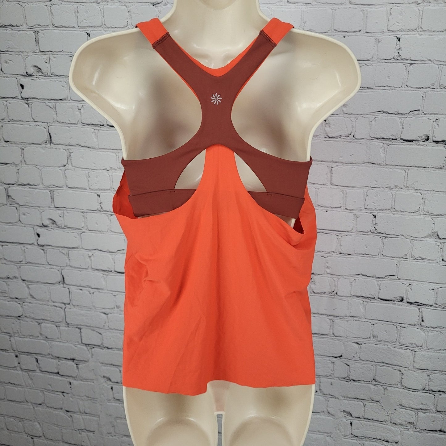 Athleta Orange Burgundy Built In Bra Padded Racerback Workout Tank Top Medium M