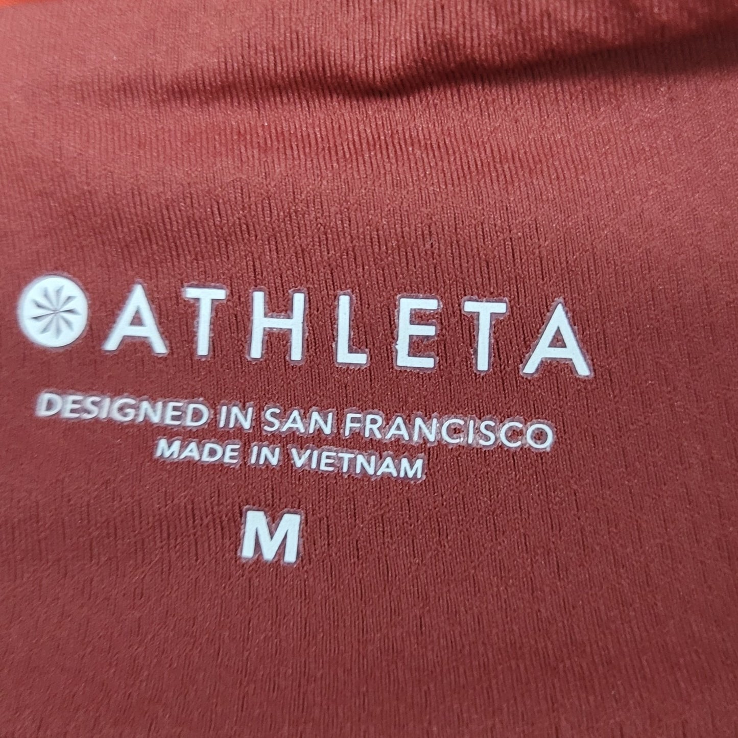 Athleta Orange Burgundy Built In Bra Padded Racerback Workout Tank Top Medium M