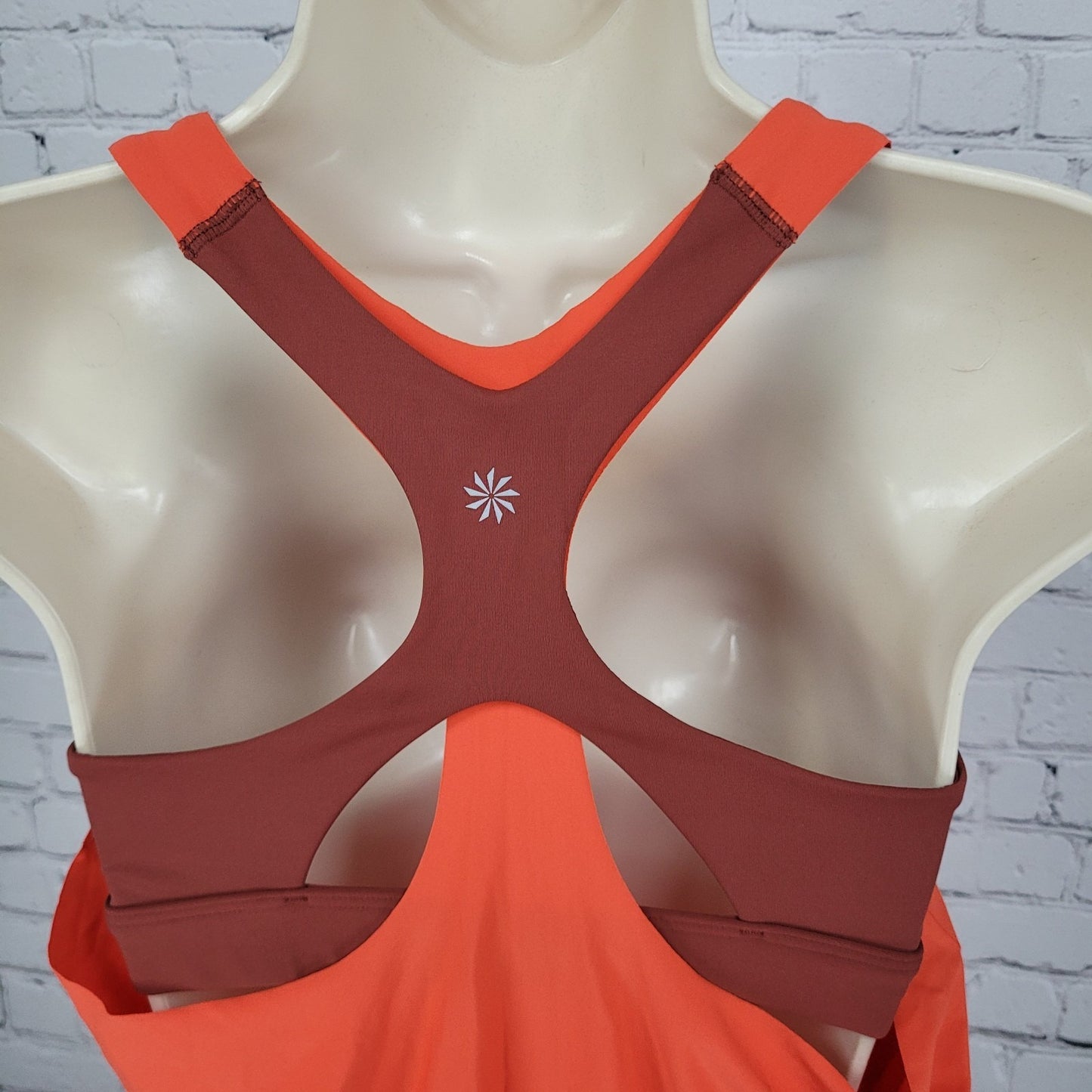 Athleta Orange Burgundy Built In Bra Padded Racerback Workout Tank Top Medium M