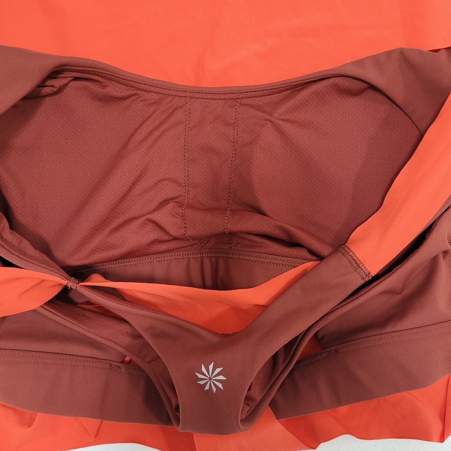 Athleta Orange Burgundy Built In Bra Padded Racerback Workout Tank Top Medium M