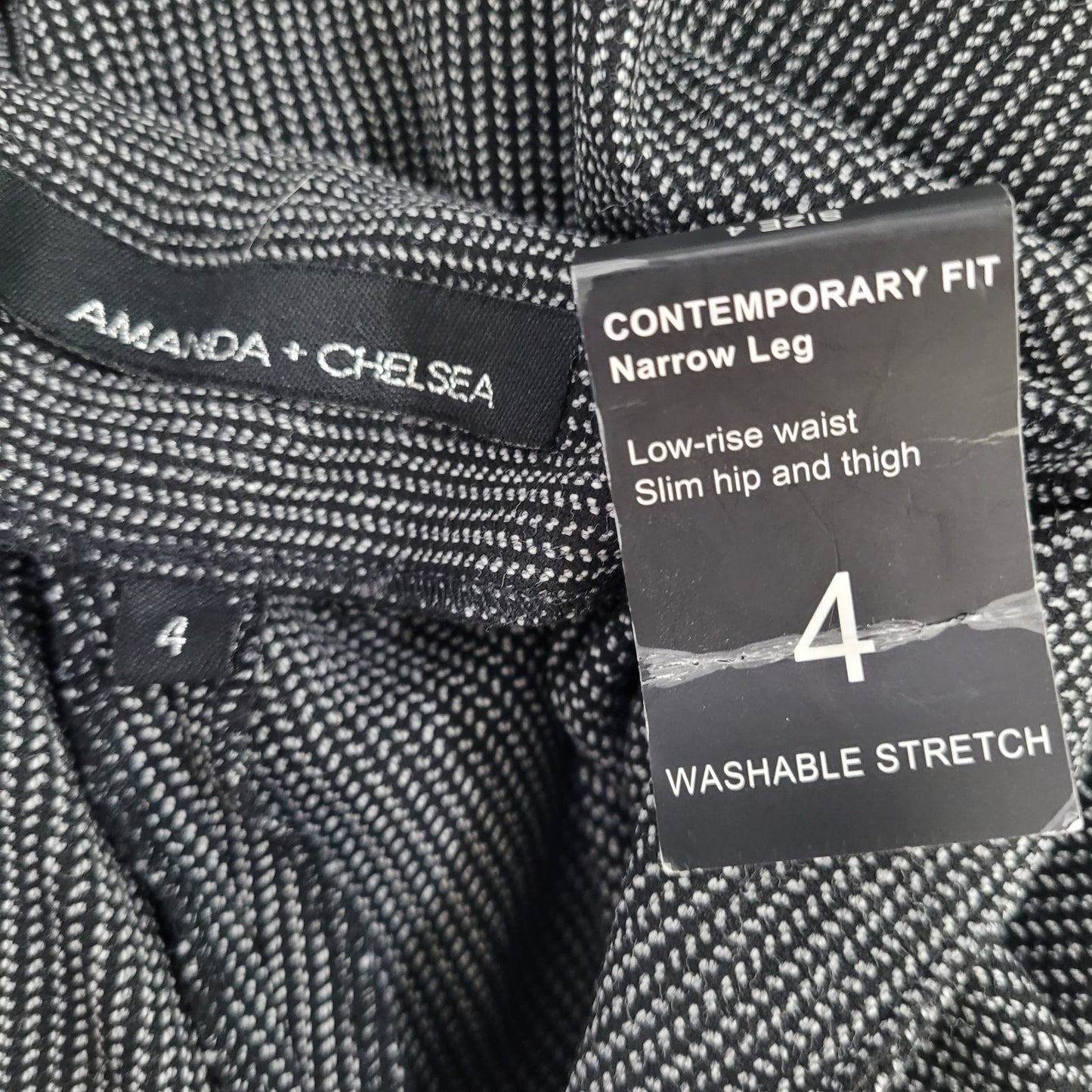 NWT Amanda + Chelsea Black Contemporary Fit Low Rise Stretch Pants 4 (31x30)