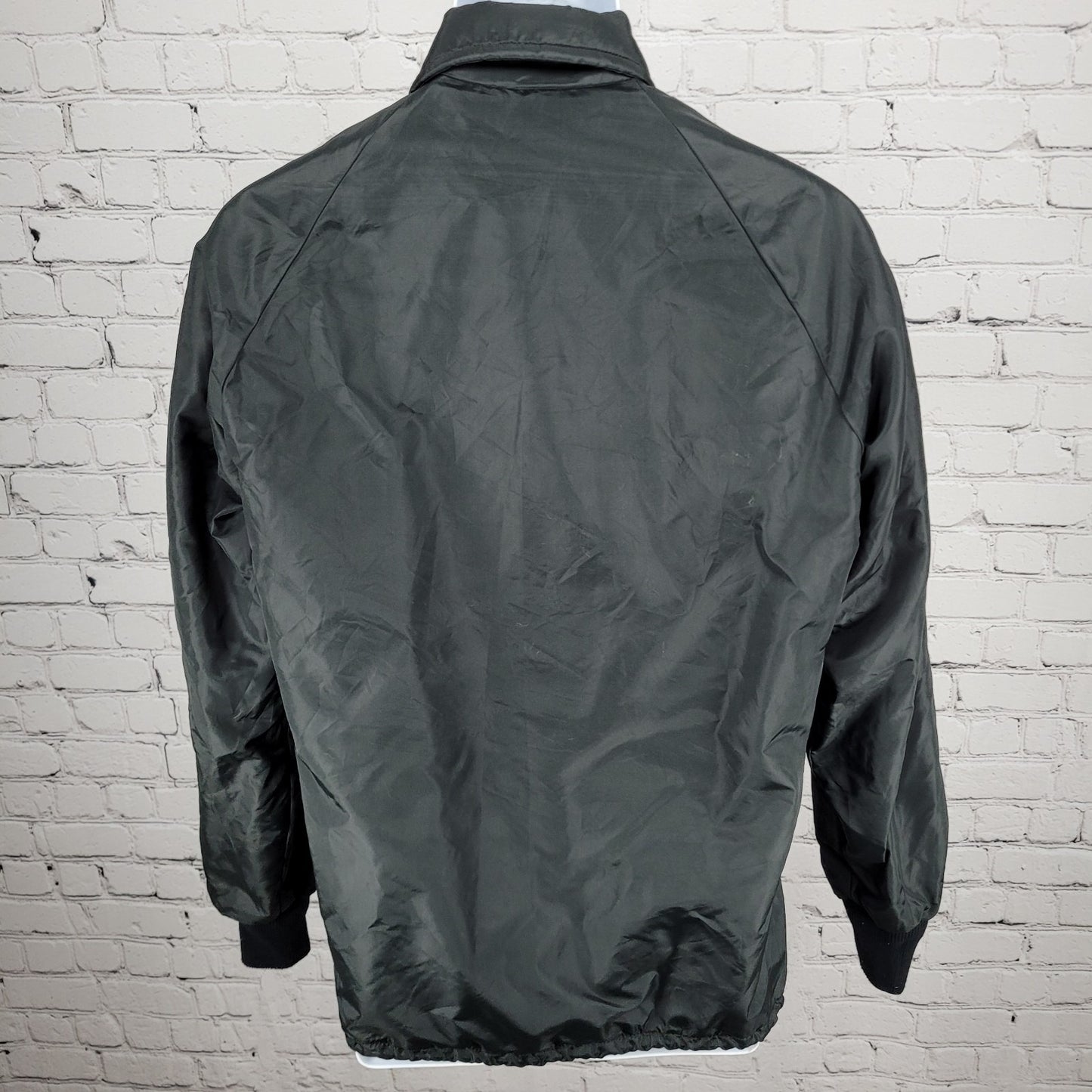VTG Pla-Jac Dunbrooke Sherman Power Tongs Black Nylon Jacket USA Made Medium M