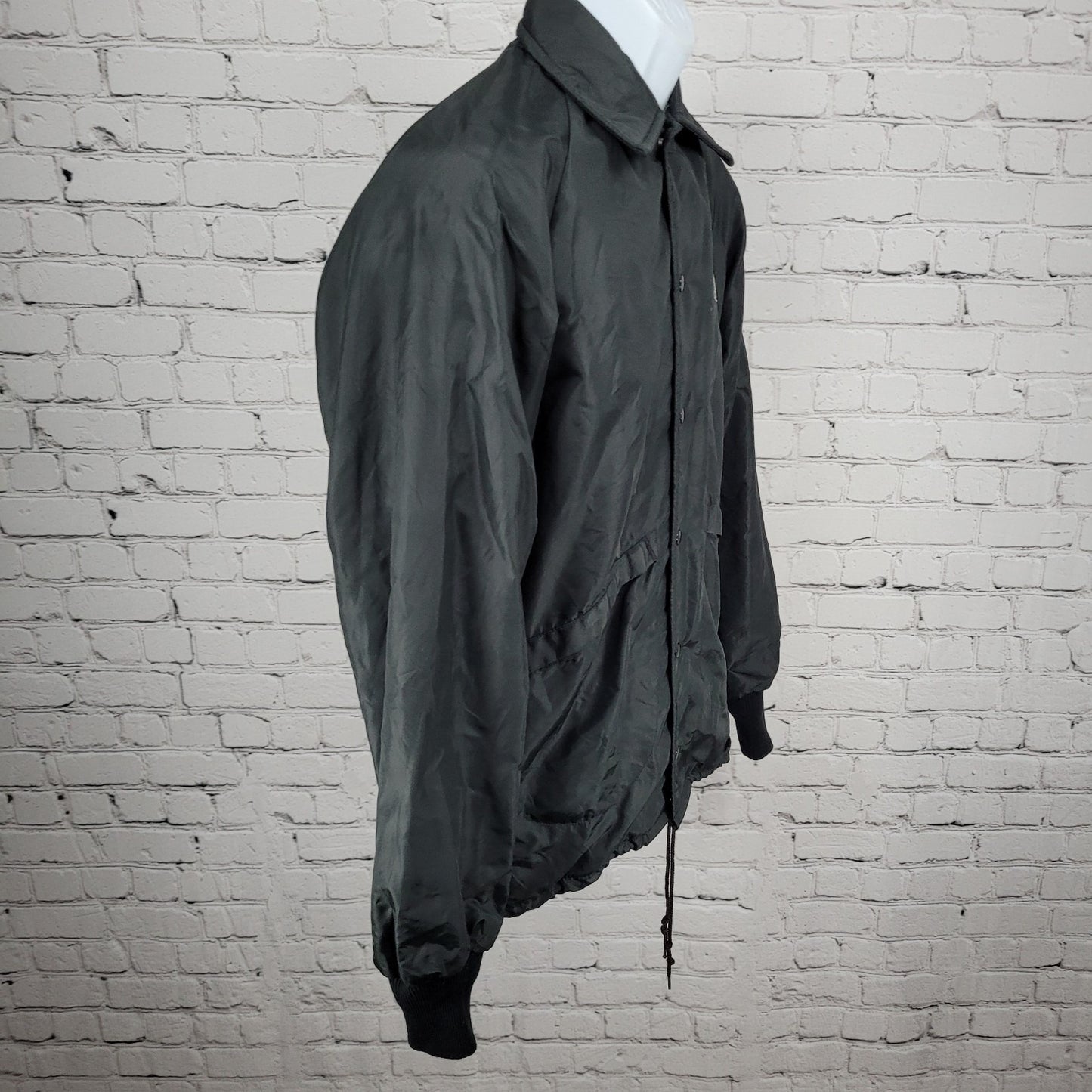 VTG Pla-Jac Dunbrooke Sherman Power Tongs Black Nylon Jacket USA Made Medium M