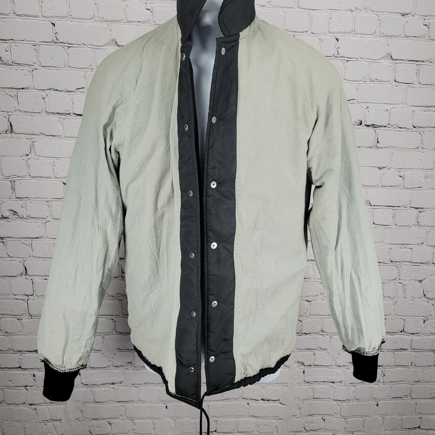 VTG Pla-Jac Dunbrooke Sherman Power Tongs Black Nylon Jacket USA Made Medium M