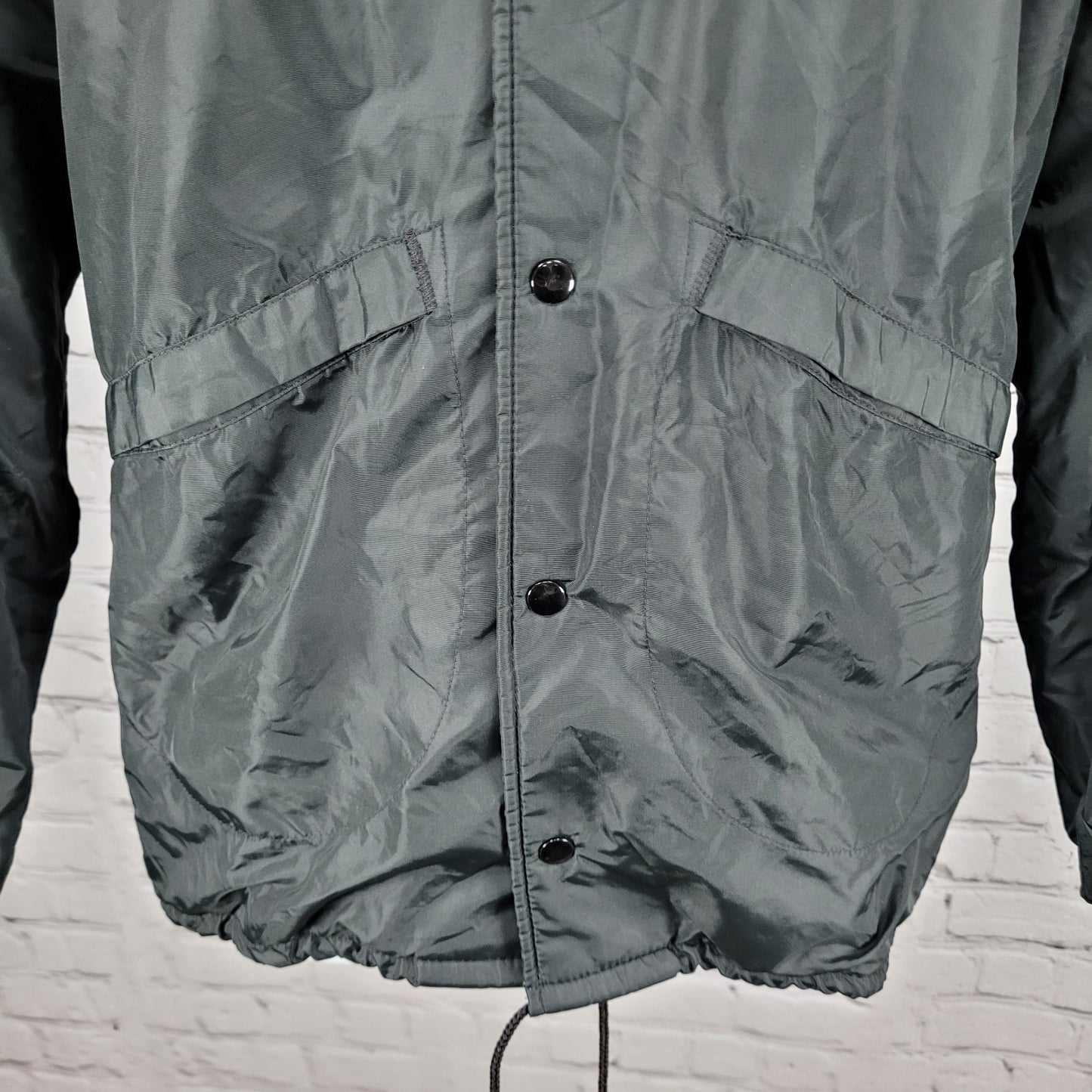 VTG Pla-Jac Dunbrooke Sherman Power Tongs Black Nylon Jacket USA Made Medium M