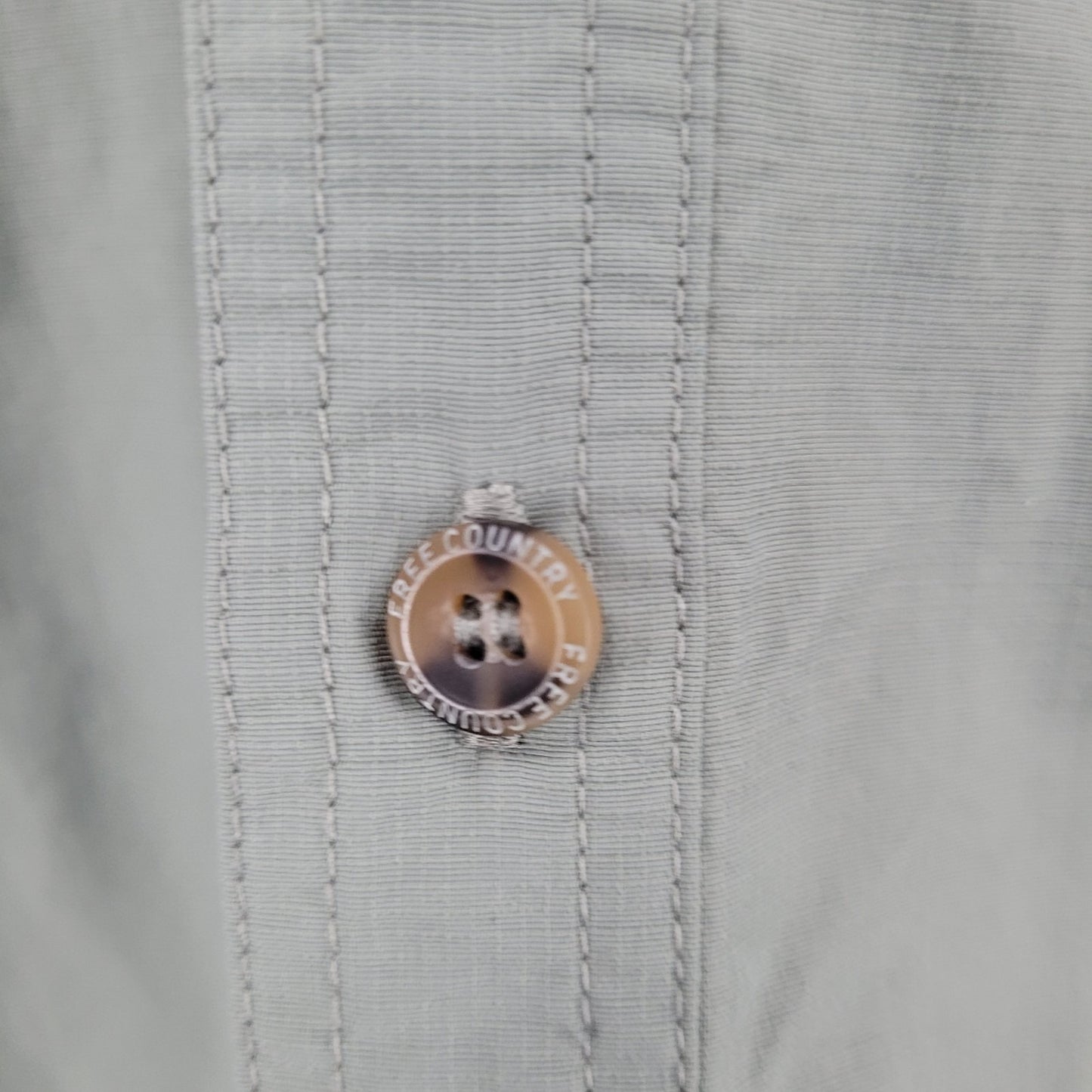 Free Country Green Nylon Lightweight Button Up Long Sleeve Shirt Size XXL