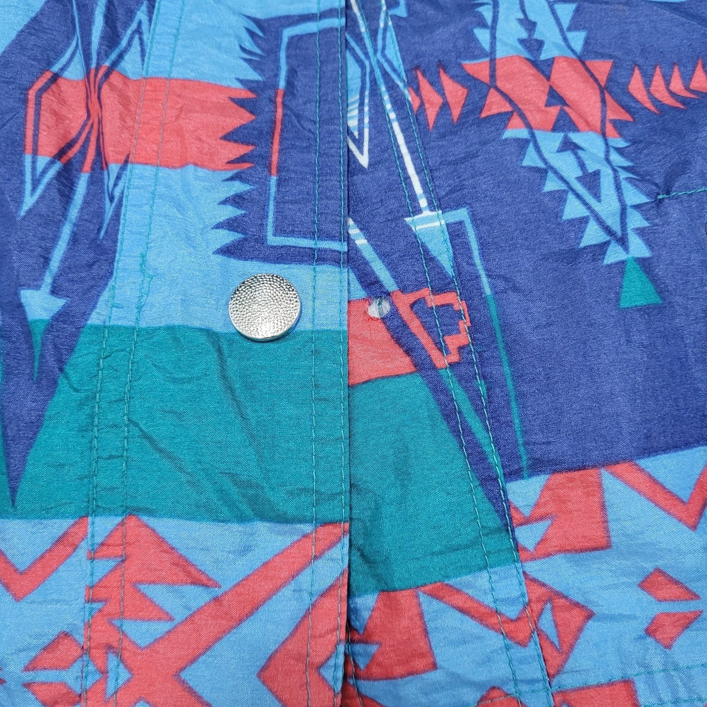 VTG Andy Johns Sport Mulitcolor Aztec Lightweight Windbreaker Jacket Size XL