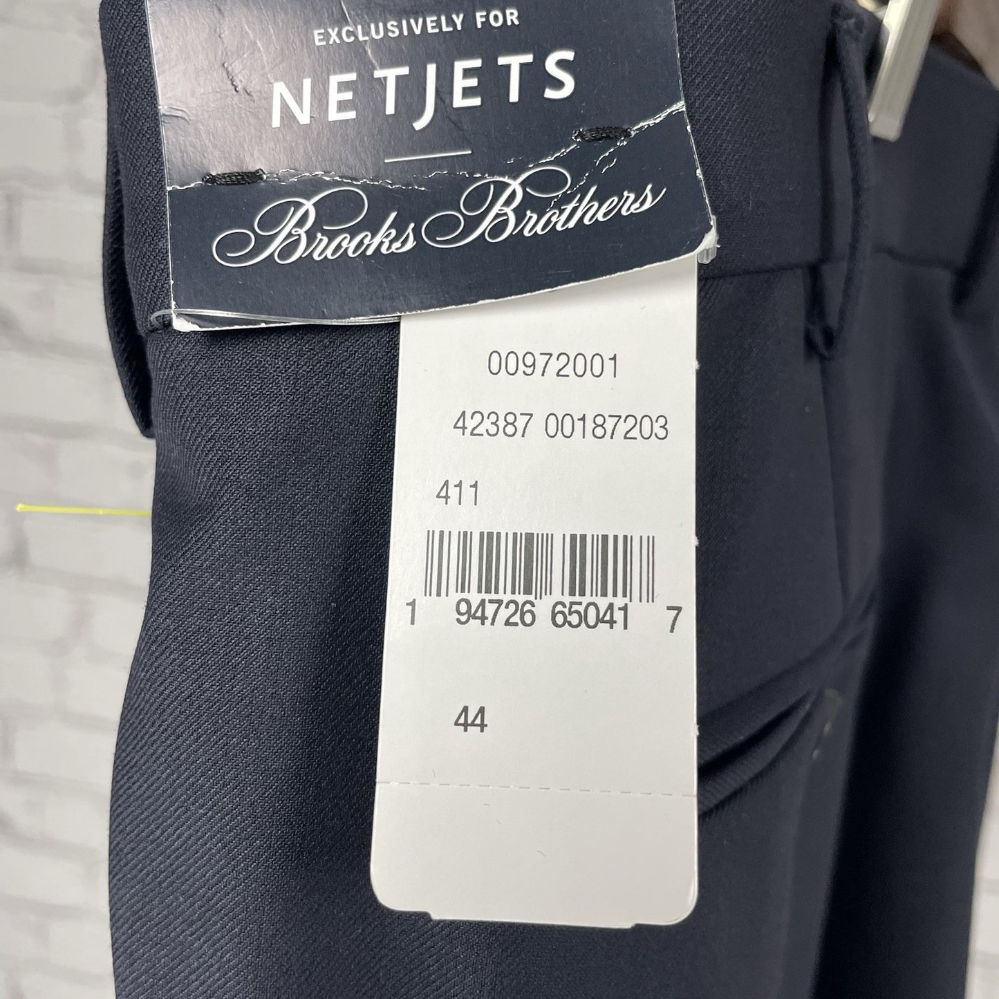 NWT Brooks Brothers NetJets Blue Wool Blend Tapered Dress Pants Size 44 (43x41)