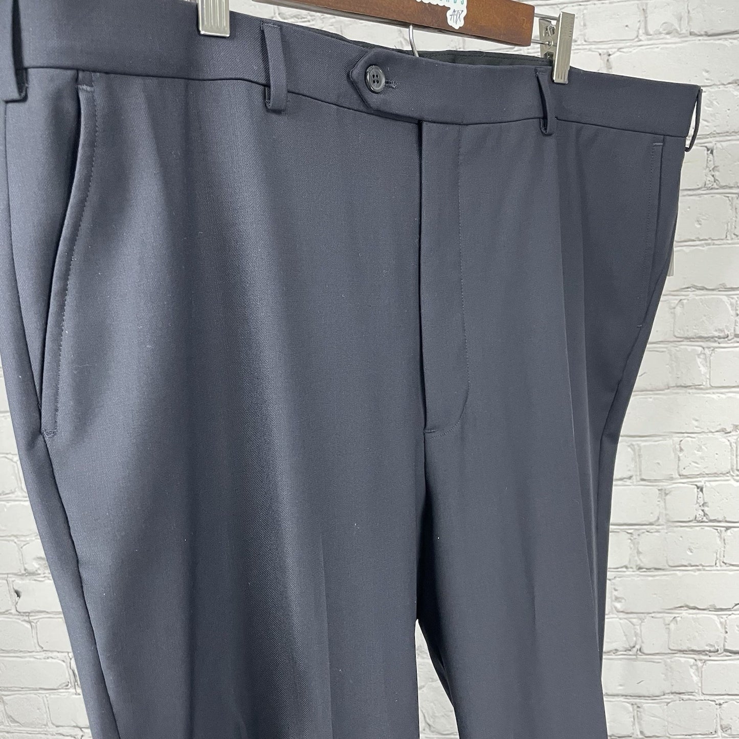 NWT Brooks Brothers NetJets Blue Wool Blend Tapered Dress Pants Size 44 (43x41)