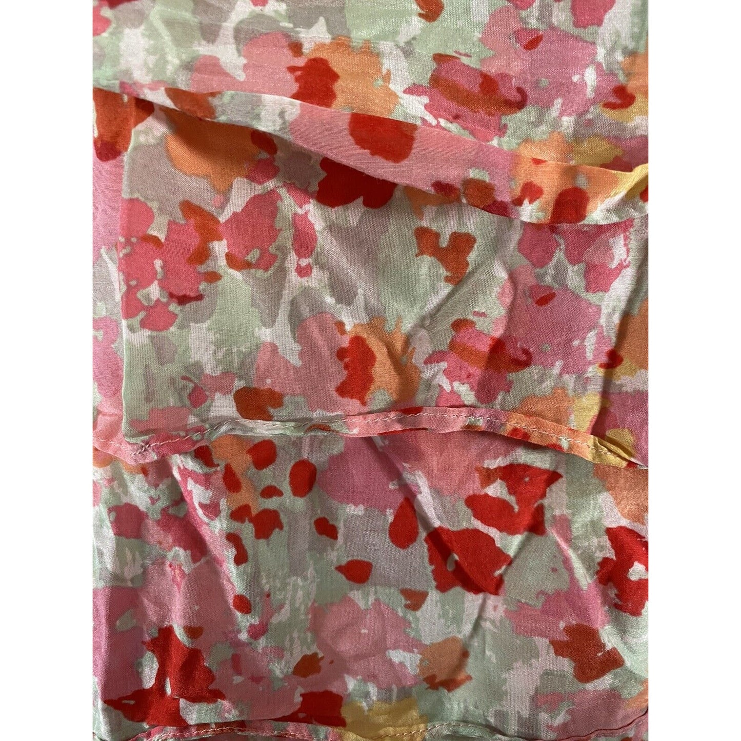 Calvin Klein Silk Blend Colorful Layered Ruffle Sleeveless Blouse Side Zip M