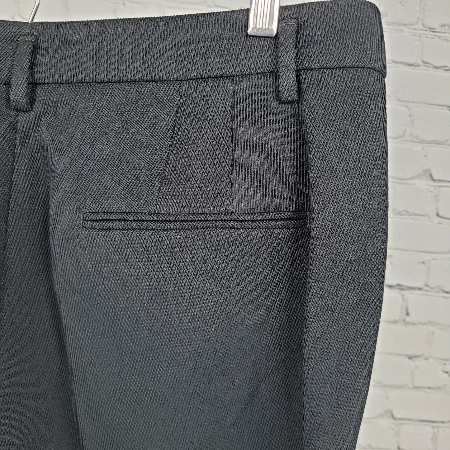 NWT Ann Taylor Black Ribbed High Rise Wide Leg Curvy Dress Pants Size 12 (34x31)